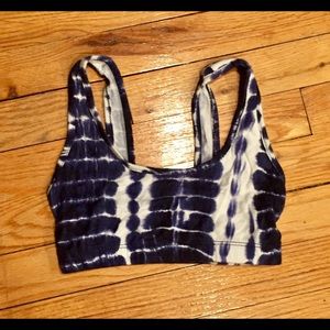 Bralette. Crop top. Blue tie dye